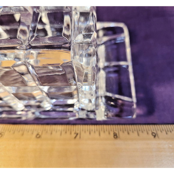 Heavy Crystal Glass Covered Butter Dish Mikasa Atrium? Block Design - Picture 7 of 9